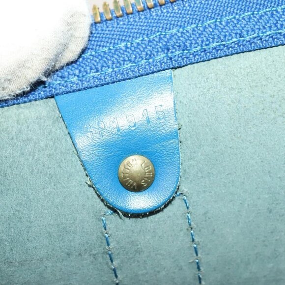 LOUIS VUITTON Epi Keepall 55 Boston Bag Toledo Blue - Picture 14 of 15